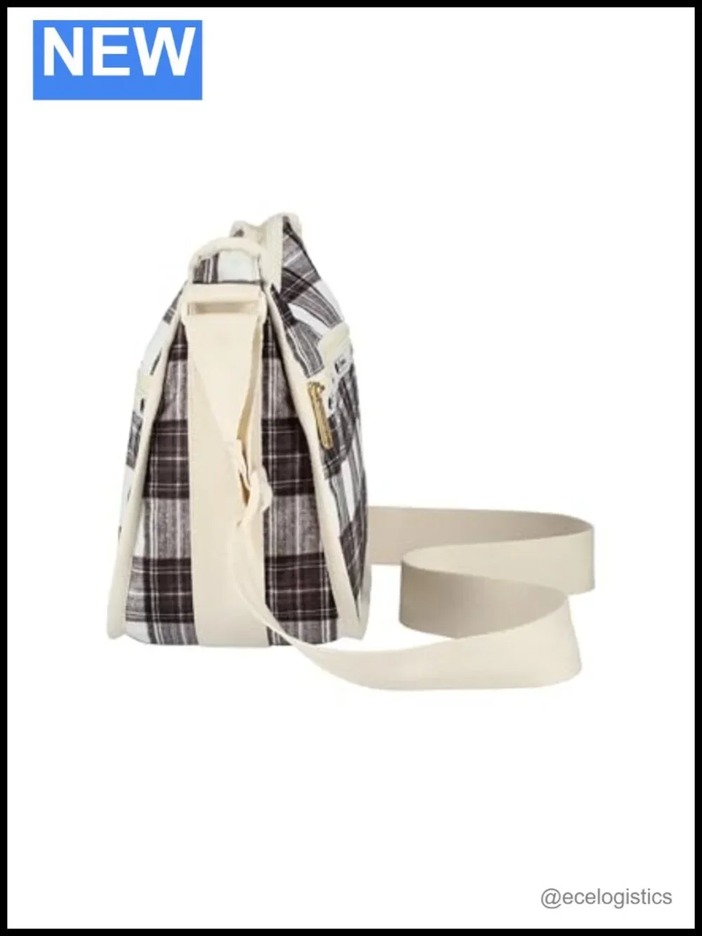 LeSportsac Hobo Bag Classic Tartan with Cosmetic Pouch Recycled Nylon Crossbody